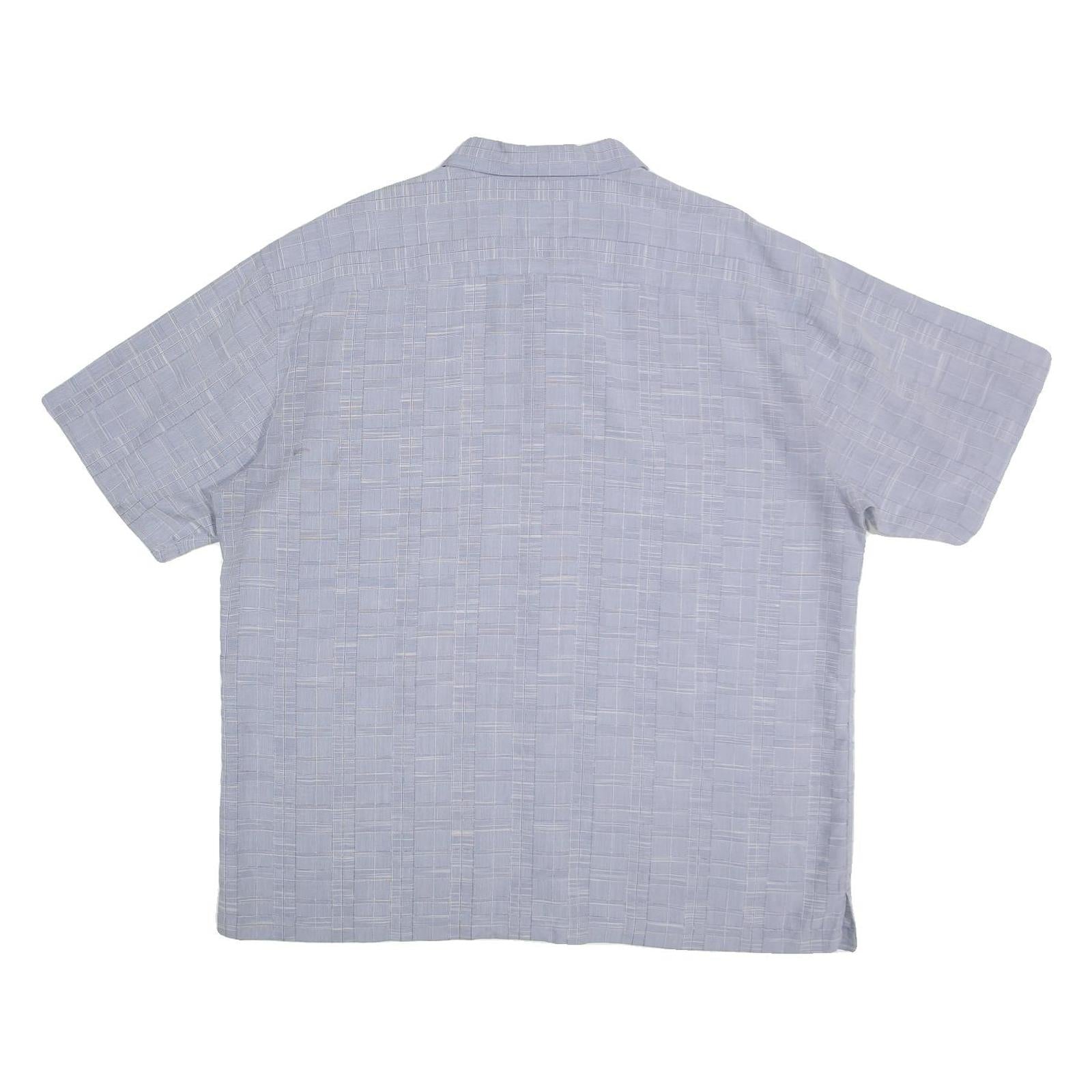 BATICK BAY Mens Blue Cotton Shirt 2XL Short Sleeve Button Front Summer Wear