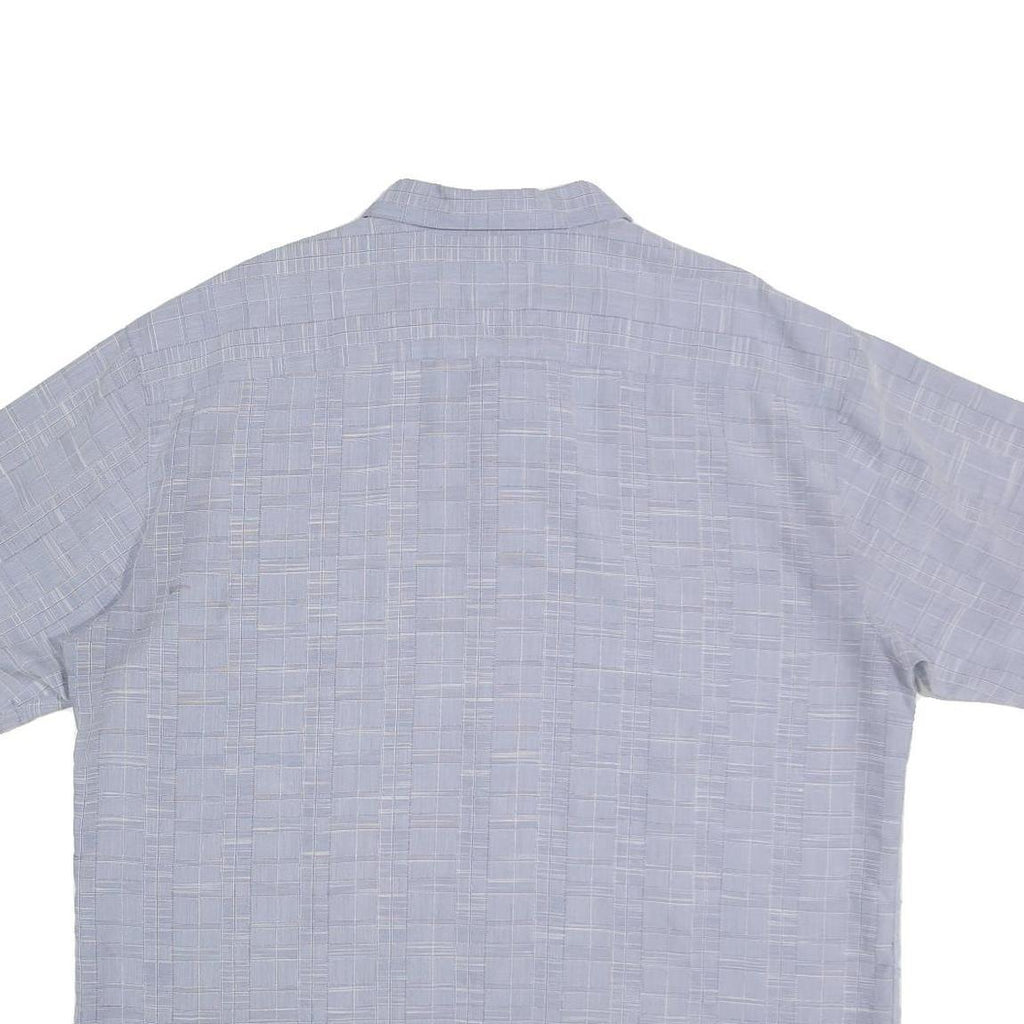 BATICK BAY Mens Blue Cotton Shirt 2XL Short Sleeve Button Front Summer Wear