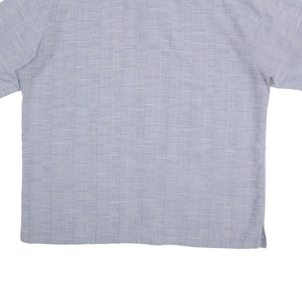 BATICK BAY Mens Blue Cotton Shirt 2XL Short Sleeve Button Front Summer Wear