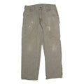 CARHARTT Mens Cotton Blend Beige Regular Fit Straight Leg Trousers W34 L31