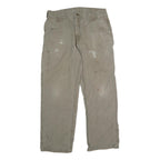 CARHARTT Mens Cotton Blend Beige Regular Fit Straight Leg Trousers W34 L31