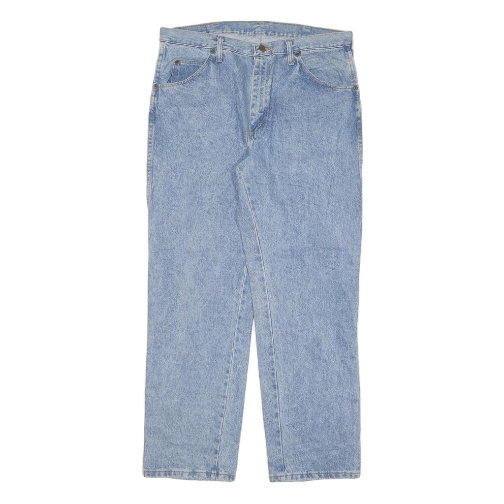 WRANGLER Mens Jeans Blue Regular Straight Denim Light W35 L31 Classic Zip