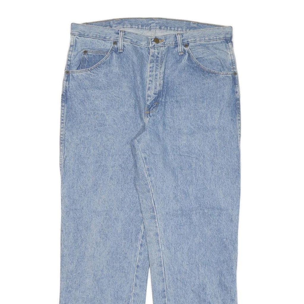 WRANGLER Mens Jeans Blue Regular Straight Denim Light W35 L31 Classic Zip