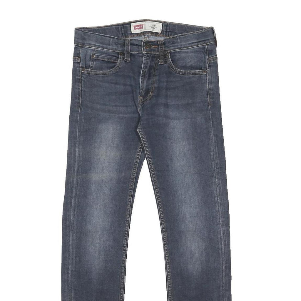 LEVI'S 511 Boys Slim Denim Jeans Medium W26 L27 Stretch Cotton Blend Zip