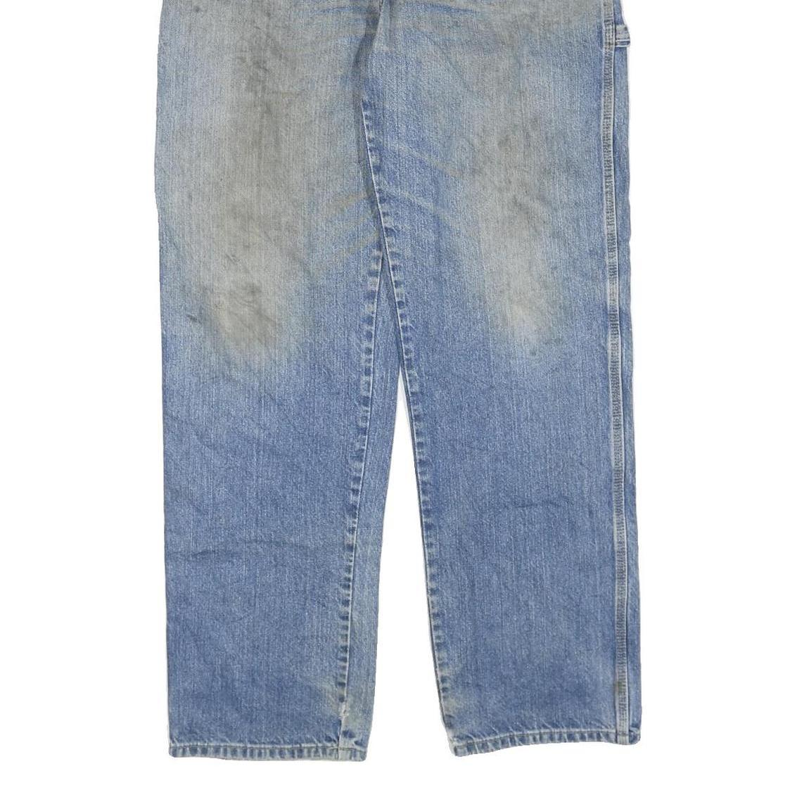 DICKIES Mens Blue Regular Fit Straight Leg Denim W38 L34 Workwear Zip Jeans