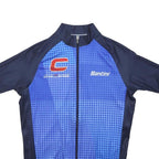 SANTINI Mens Blue & Navy Tour Challenge Cycling Jersey L Short Sleeve Zip Neck