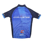 SANTINI Mens Blue & Navy Tour Challenge Cycling Jersey L Short Sleeve Zip Neck