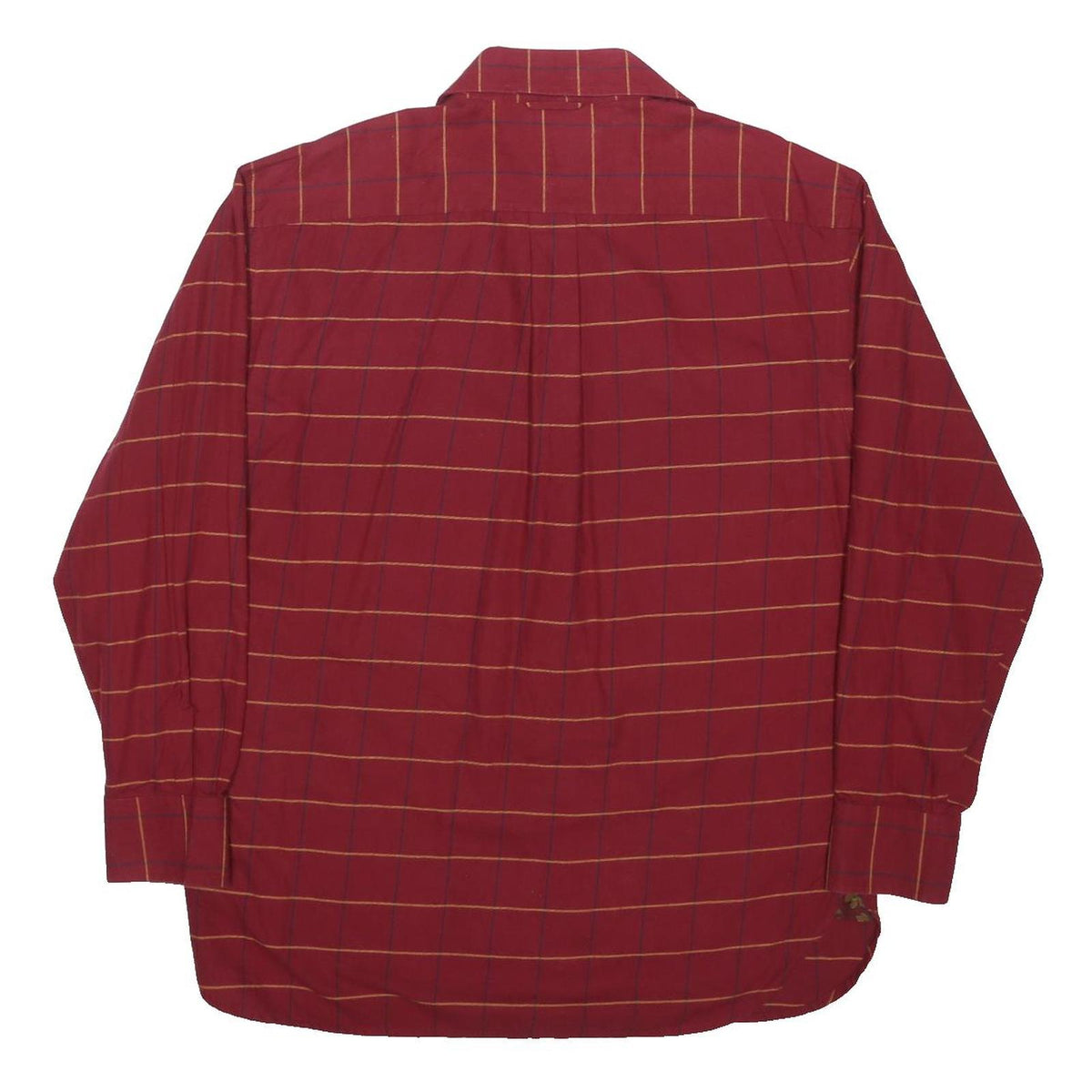 TOMMY HILFIGER Mens Red Check Shirt L Cotton Blend Casual Button Shirt