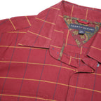 TOMMY HILFIGER Mens Red Check Shirt L Cotton Blend Casual Button Shirt