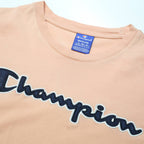 CHAMPION Mens Beige Cotton Blend Graphic T-Shirt M Short Sleeve Crew Neck