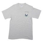 REGATTA Mens Grey White Striped San Diego Graphic T-Shirt L Short Sleeve Crew