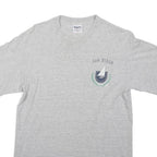 REGATTA Mens Grey White Striped San Diego Graphic T-Shirt L Short Sleeve Crew