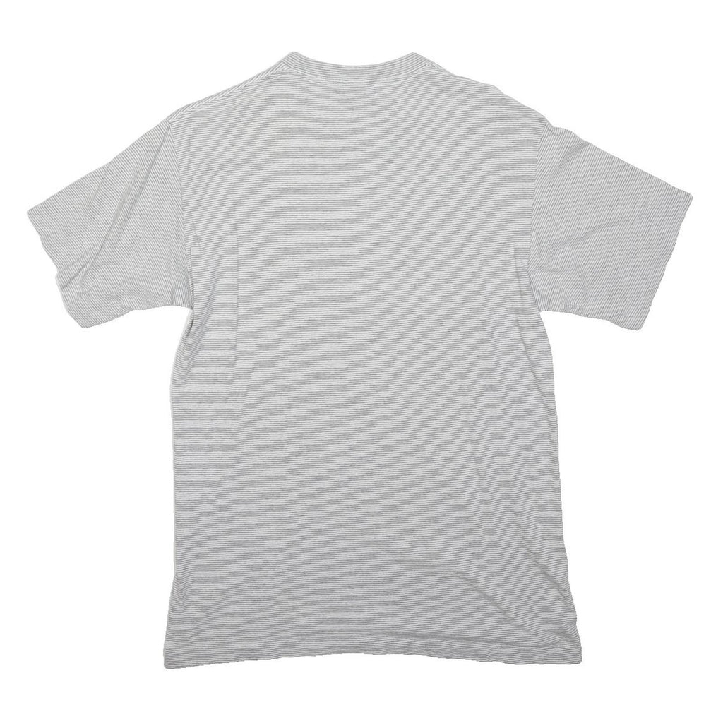 REGATTA Mens Grey White Striped San Diego Graphic T-Shirt L Short Sleeve Crew