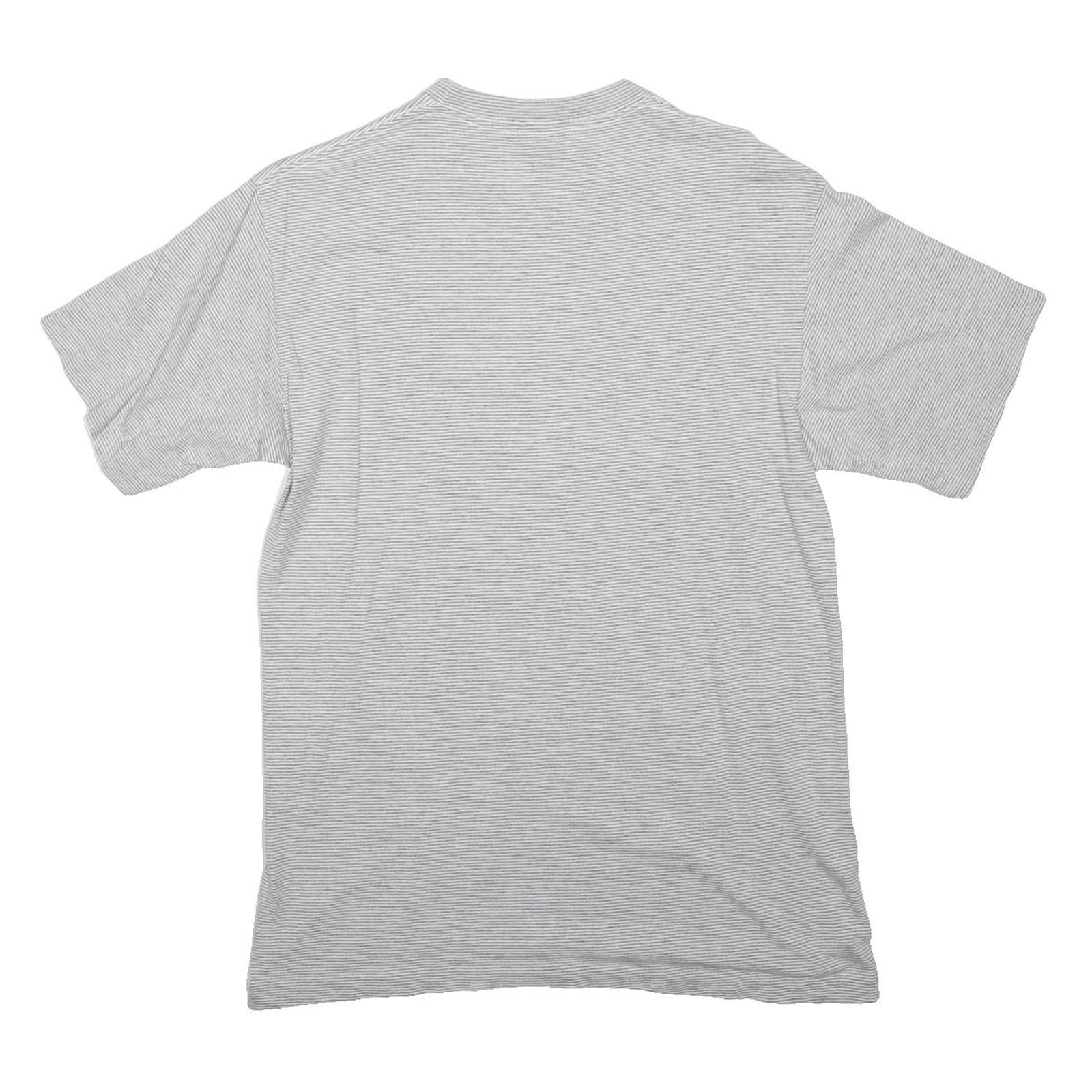 REGATTA Mens Grey White Striped San Diego Graphic T-Shirt L Short Sleeve Crew