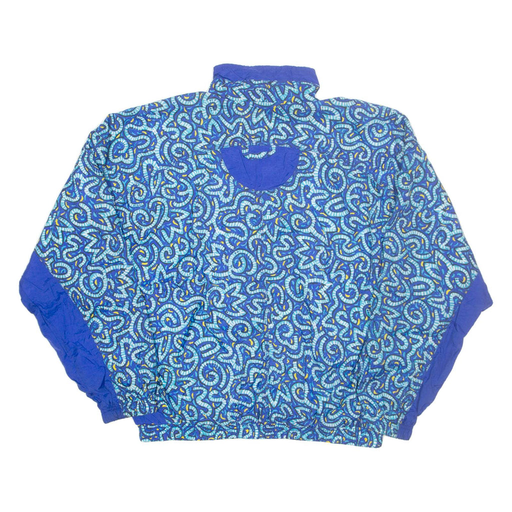 NIKE Mens Track Jacket Blue Crazy Pattern L