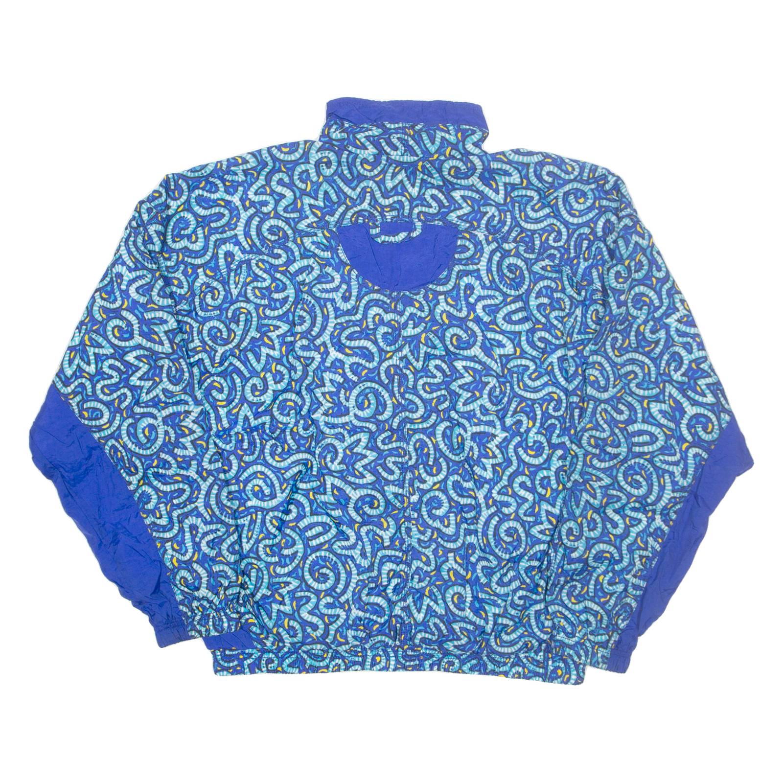 NIKE Mens Track Jacket Blue Crazy Pattern L