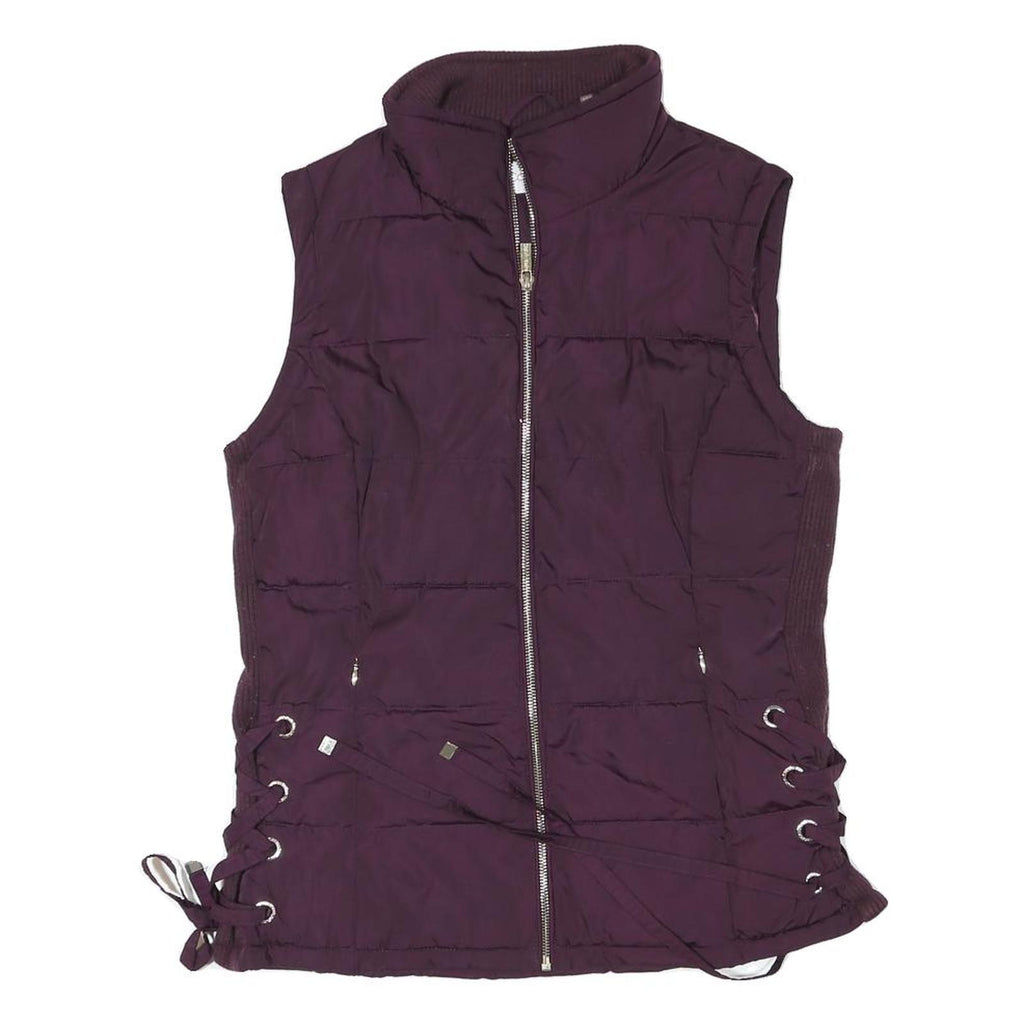 CALVIN KLEIN Womens Purple Puffer Jacket S Polyester Blend Zip Waist Detail