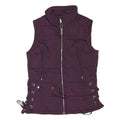 CALVIN KLEIN Womens Purple Puffer Jacket S Polyester Blend Zip Waist Detail