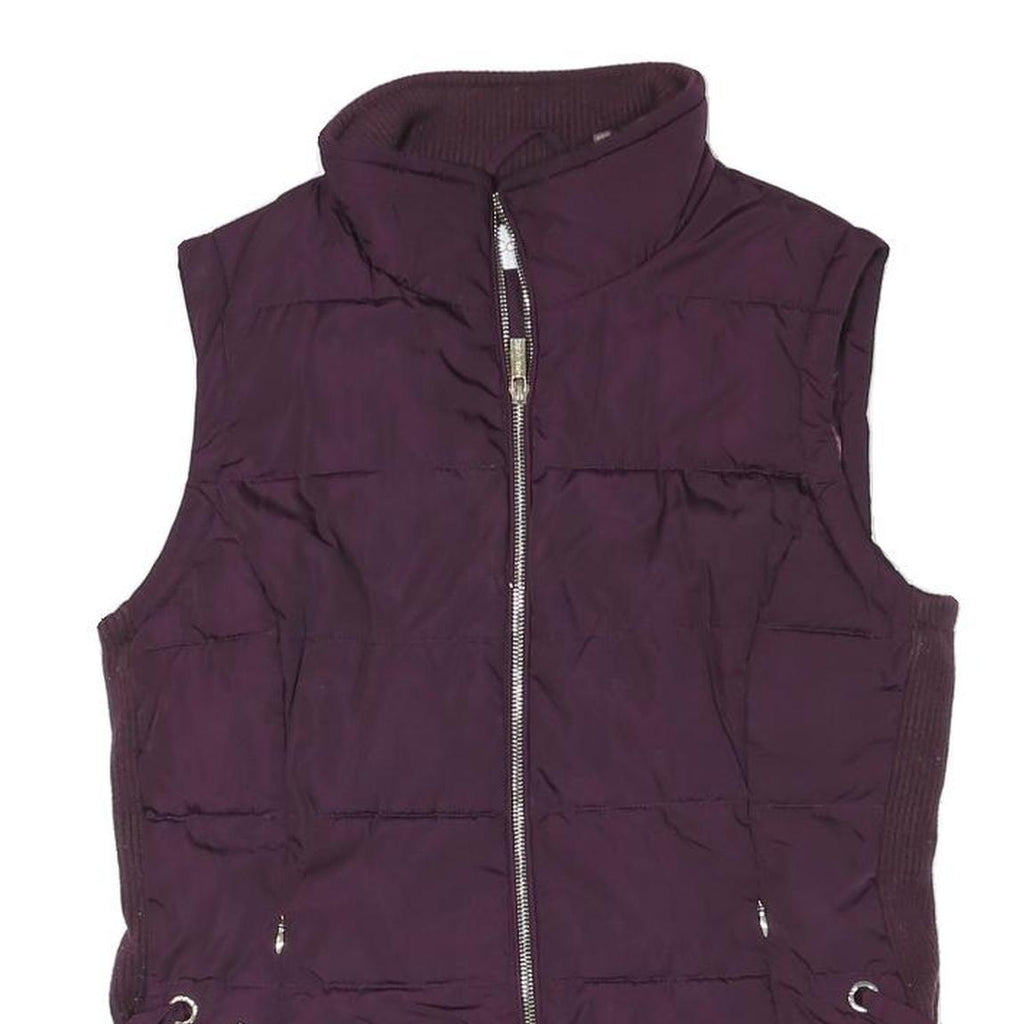 CALVIN KLEIN Womens Purple Puffer Jacket S Polyester Blend Zip Waist Detail