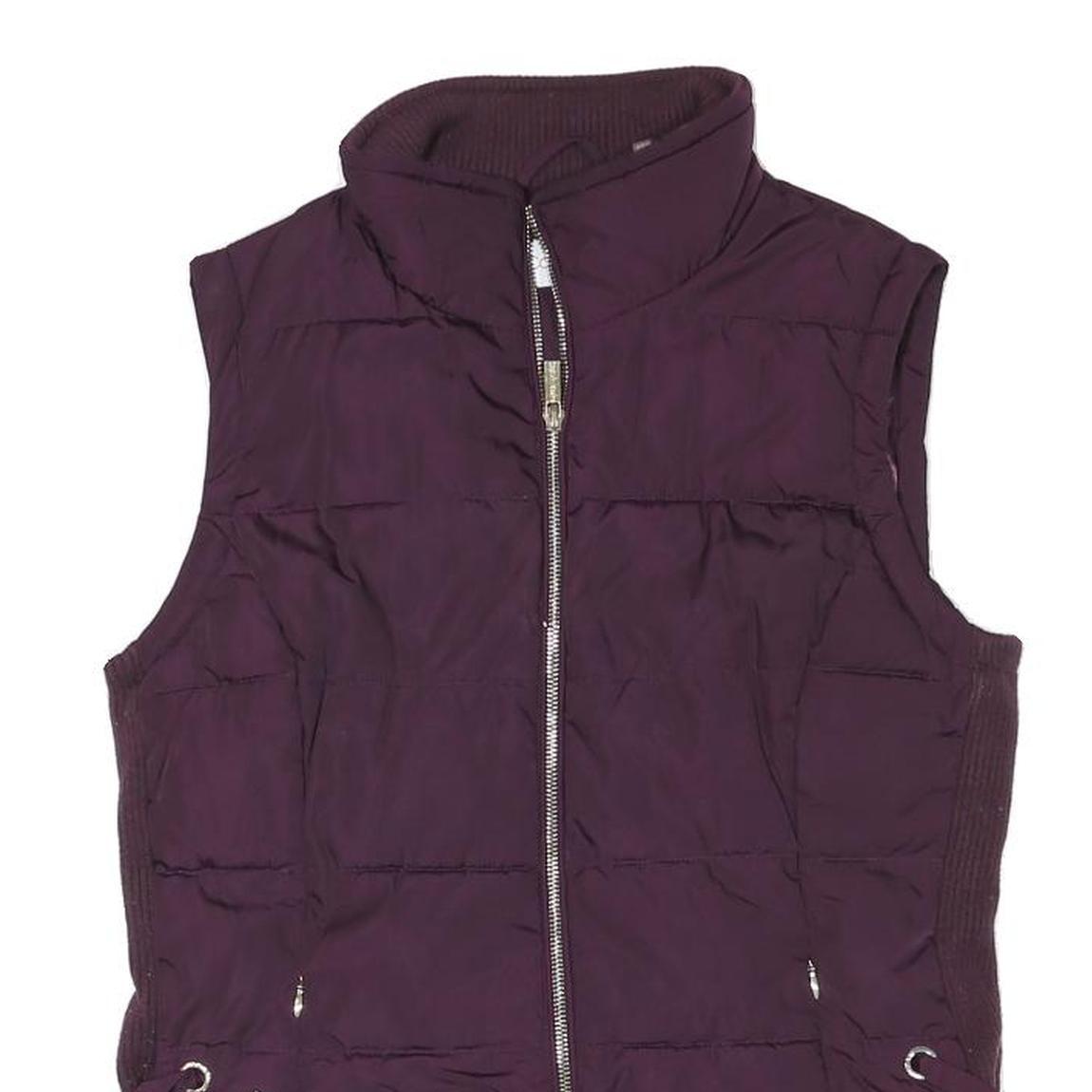 CALVIN KLEIN Womens Purple Puffer Jacket S Polyester Blend Zip Waist Detail