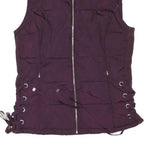 CALVIN KLEIN Womens Purple Puffer Jacket S Polyester Blend Zip Waist Detail