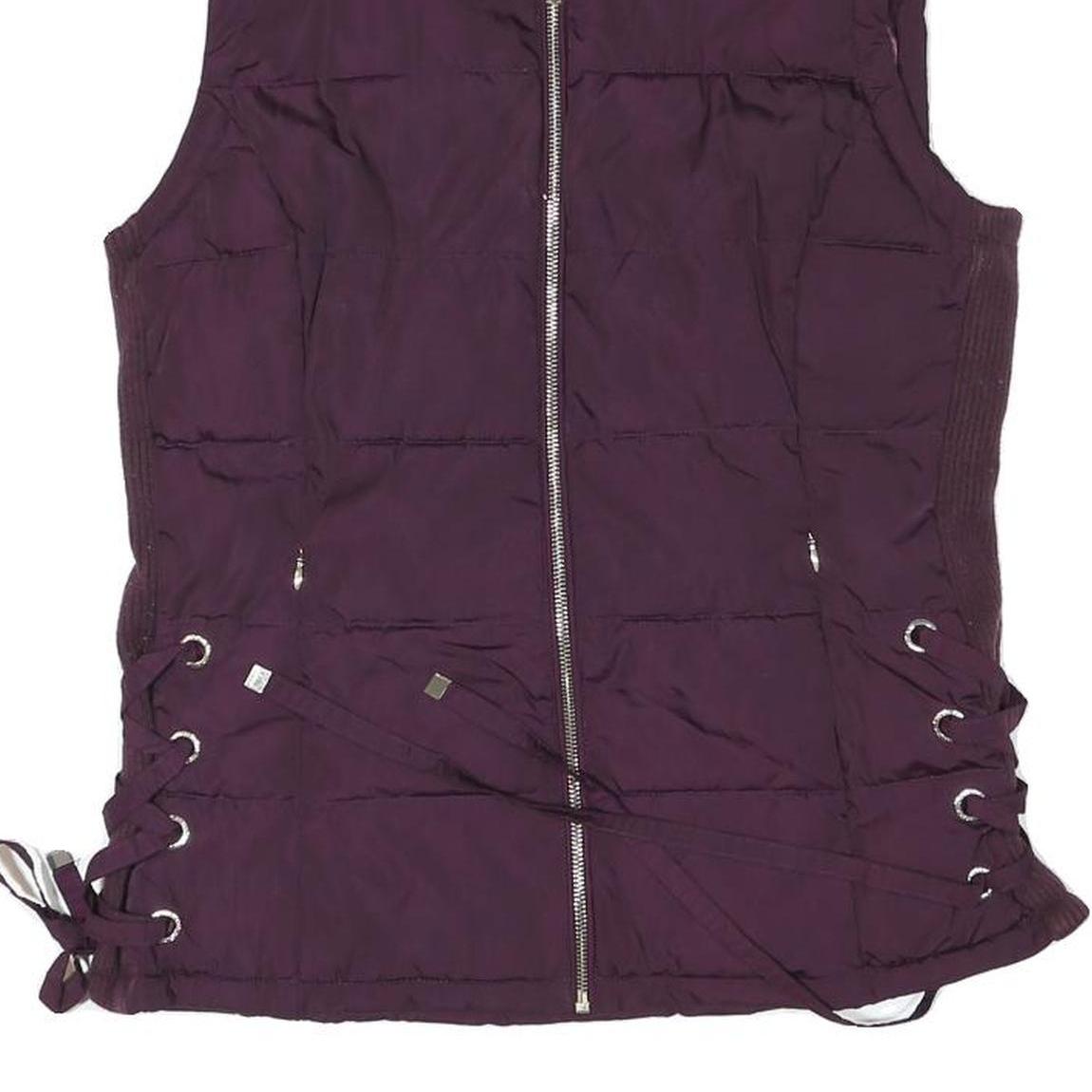 CALVIN KLEIN Womens Purple Puffer Jacket S Polyester Blend Zip Waist Detail