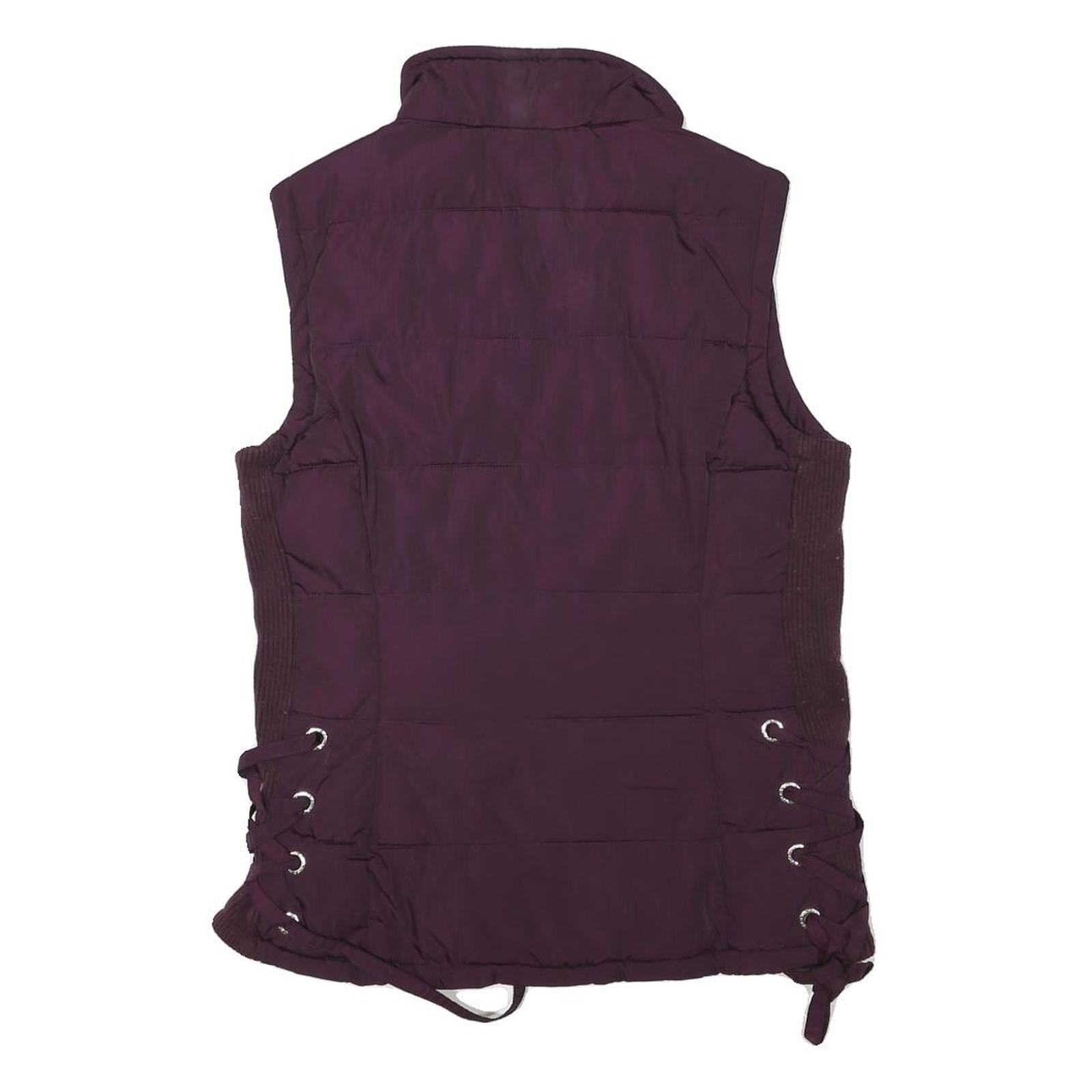 CALVIN KLEIN Womens Purple Puffer Jacket S Polyester Blend Zip Waist Detail