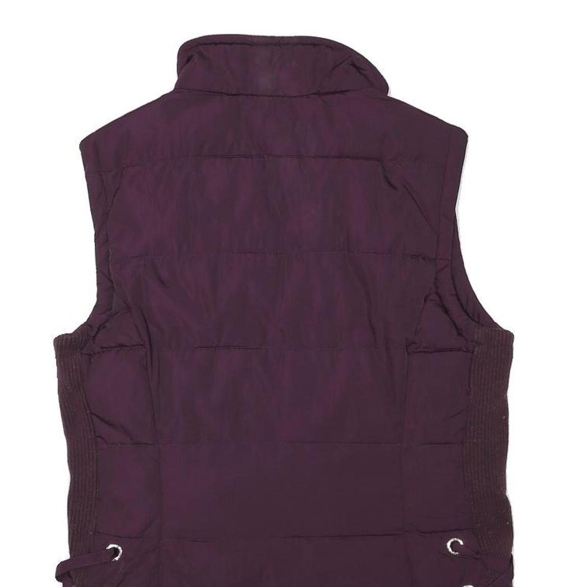 CALVIN KLEIN Womens Purple Puffer Jacket S Polyester Blend Zip Waist Detail