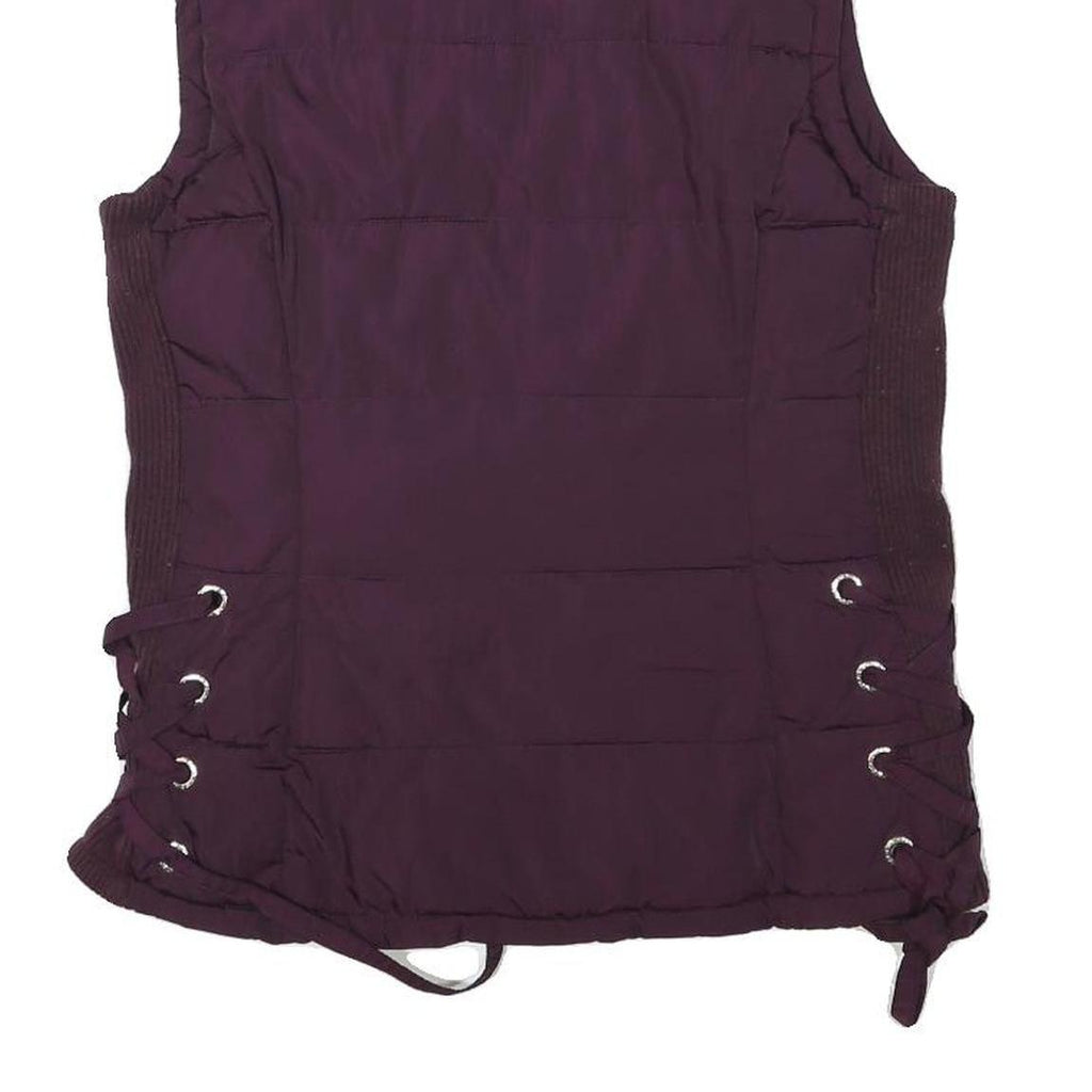 CALVIN KLEIN Womens Purple Puffer Jacket S Polyester Blend Zip Waist Detail