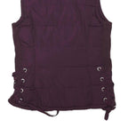 CALVIN KLEIN Womens Purple Puffer Jacket S Polyester Blend Zip Waist Detail