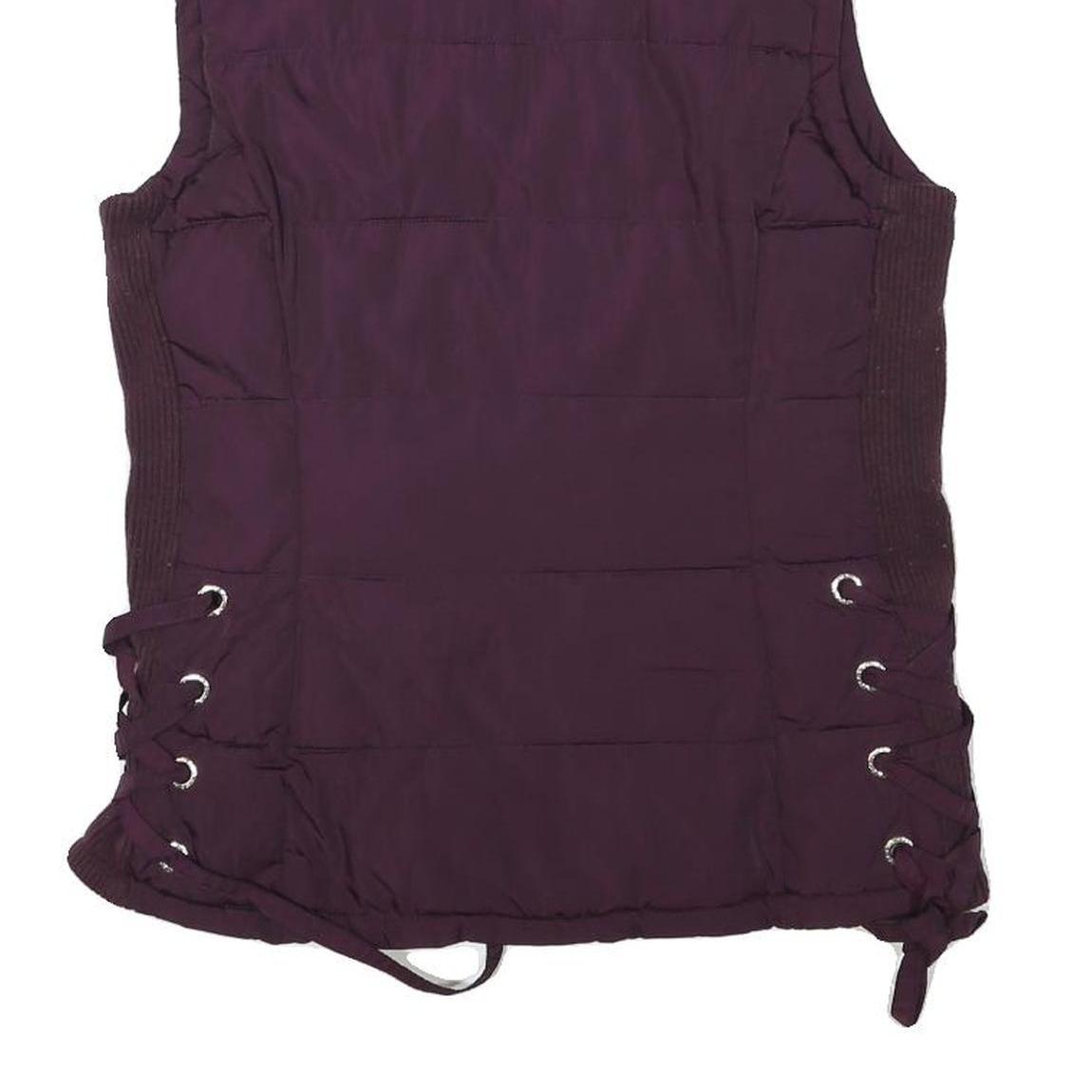 CALVIN KLEIN Womens Purple Puffer Jacket S Polyester Blend Zip Waist Detail