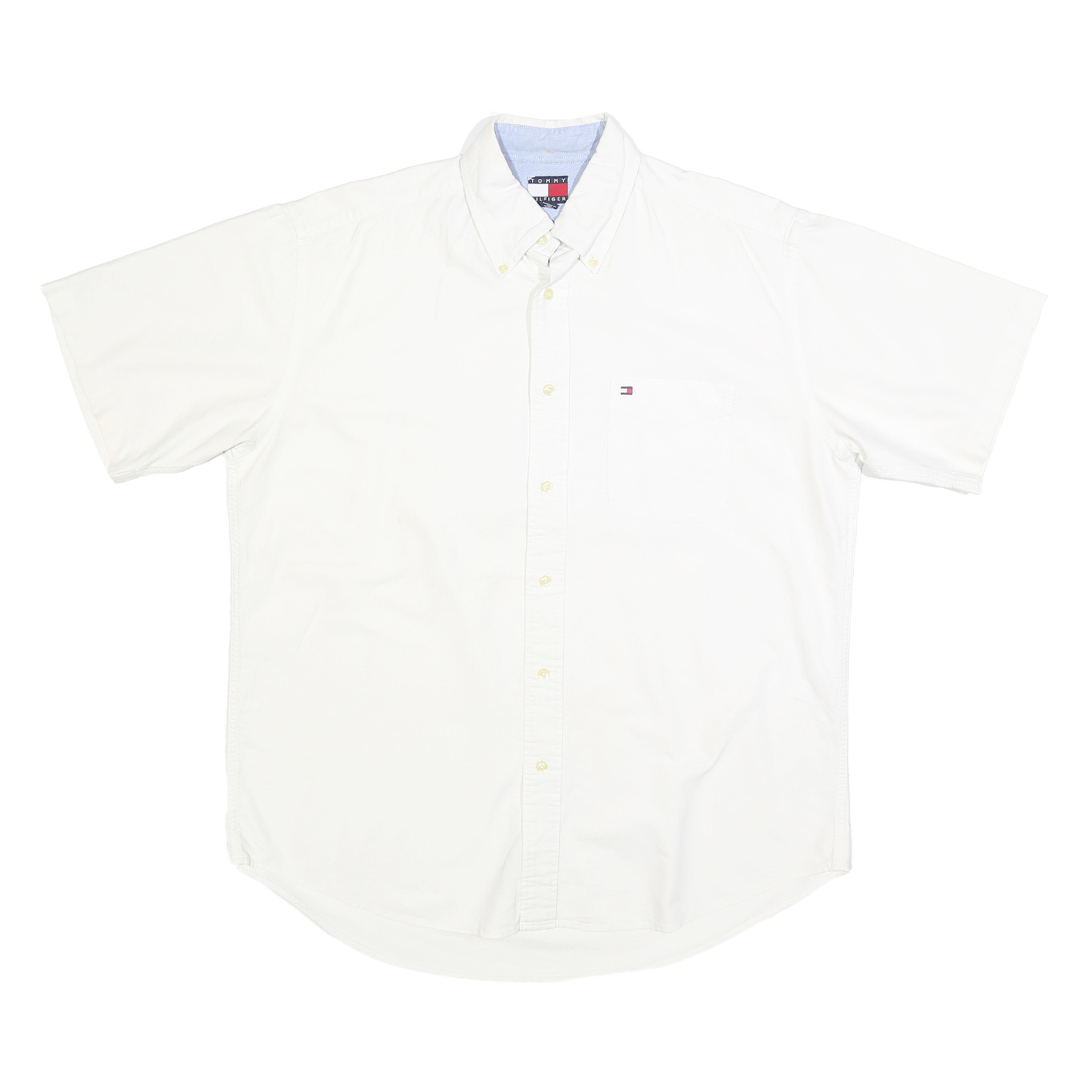 TOMMY HILFIGER Mens White Classic Fit Cotton Button Shirt M Casual Smart