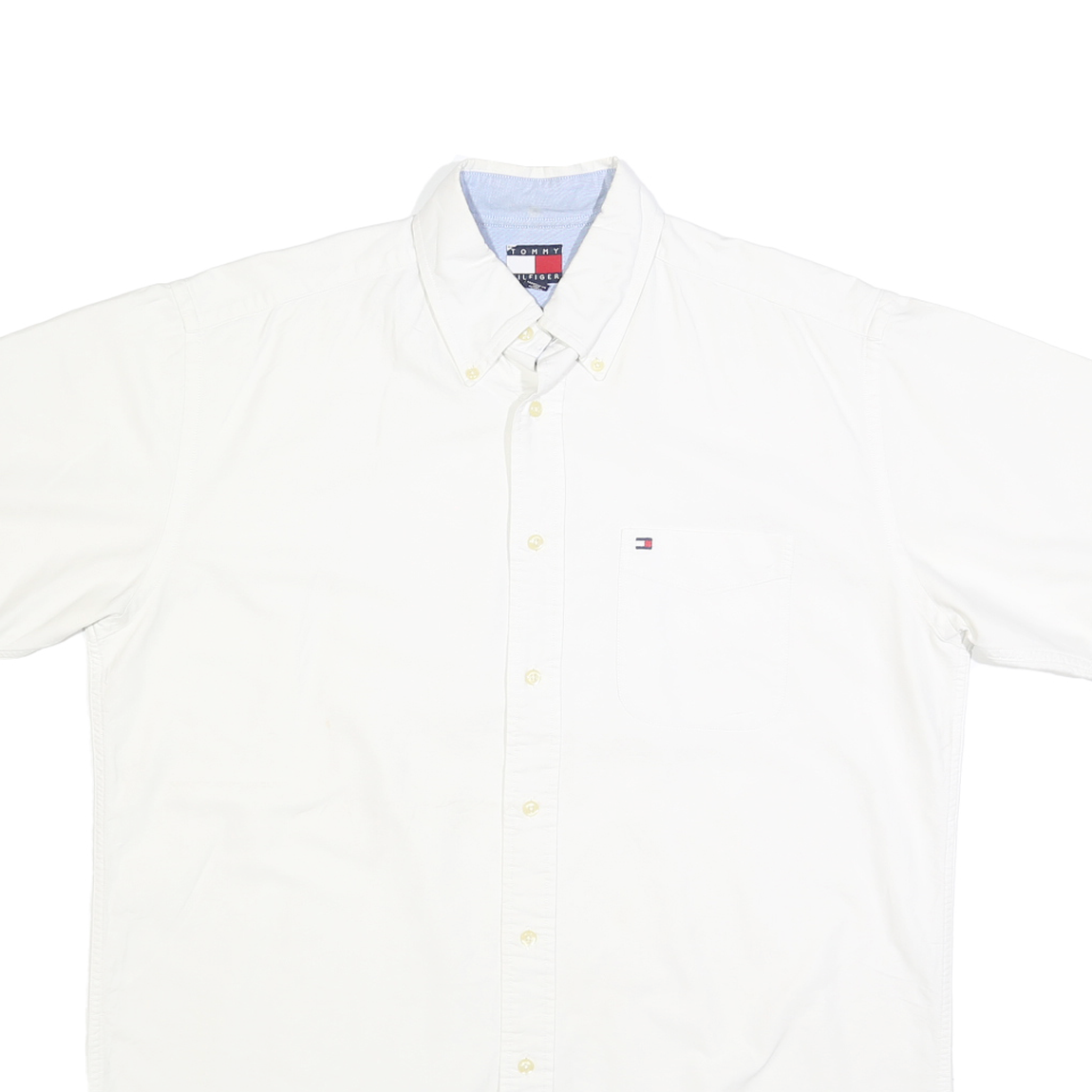 TOMMY HILFIGER Mens White Classic Fit Cotton Button Shirt M Casual Smart