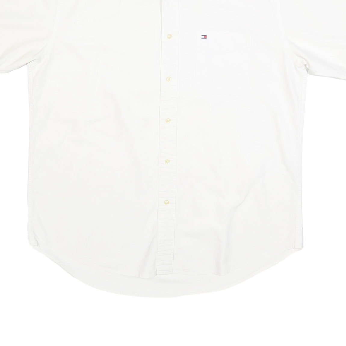 TOMMY HILFIGER Mens White Classic Fit Cotton Button Shirt M Casual Smart