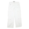 YES OR NO Mens Cotton Blend White Relaxed Zip Trousers W32 L31 Cargo Style