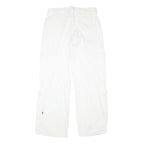 YES OR NO Mens Cotton Blend White Relaxed Zip Trousers W32 L31 Cargo Style