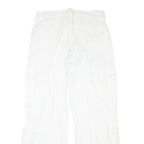 YES OR NO Mens Cotton Blend White Relaxed Zip Trousers W32 L31 Cargo Style