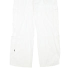 YES OR NO Mens Cotton Blend White Relaxed Zip Trousers W32 L31 Cargo Style