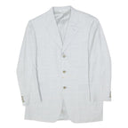 CANNALI Mens White Slim Wool Jacket M Woven Classic Button Closure