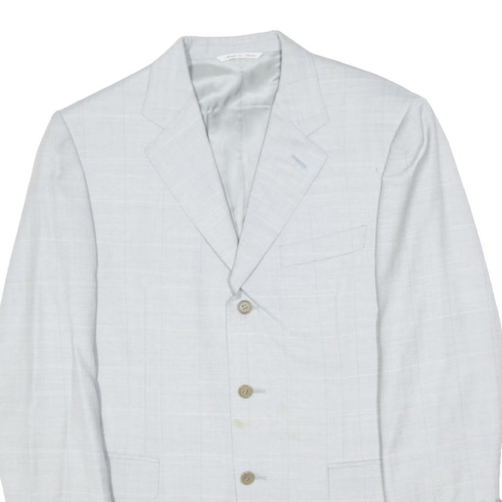 CANNALI Mens White Slim Wool Jacket M Woven Classic Button Closure
