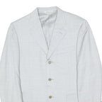 CANNALI Mens White Slim Wool Jacket M Woven Classic Button Closure