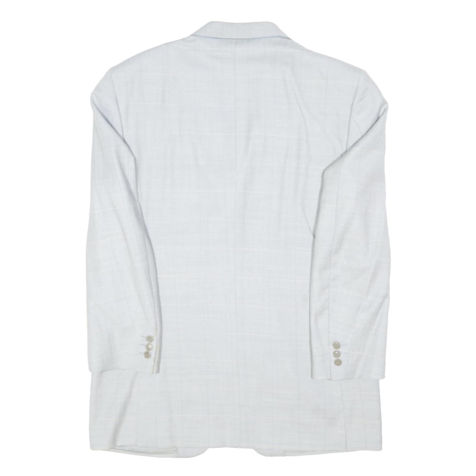 CANNALI Mens White Slim Wool Jacket M Woven Classic Button Closure