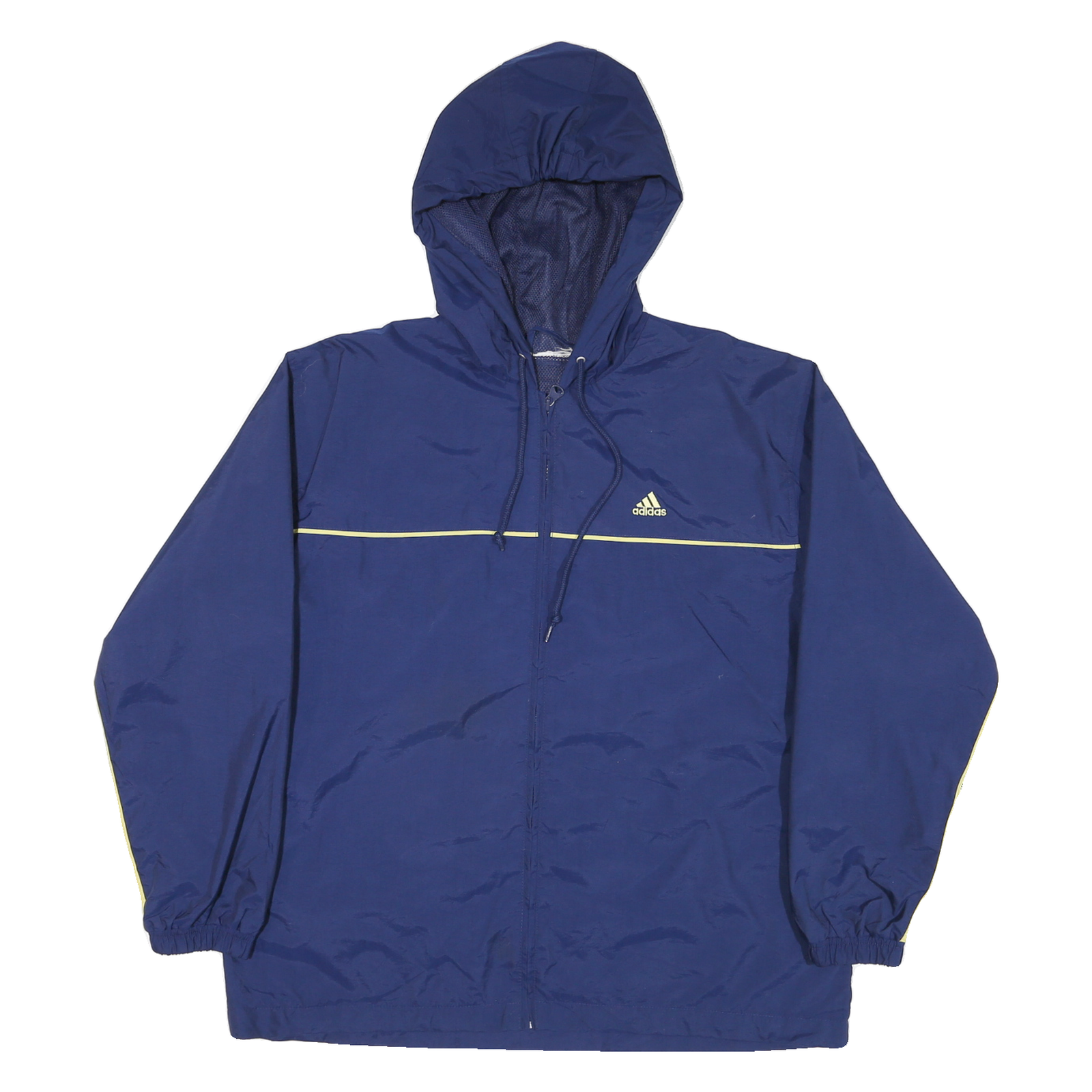ADIDAS Mens Blue Jacket L Polyester Blend Zip Hooded Track Casual Sportswear