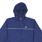 ADIDAS Mens Blue Jacket L Polyester Blend Zip Hooded Track Casual Sportswear