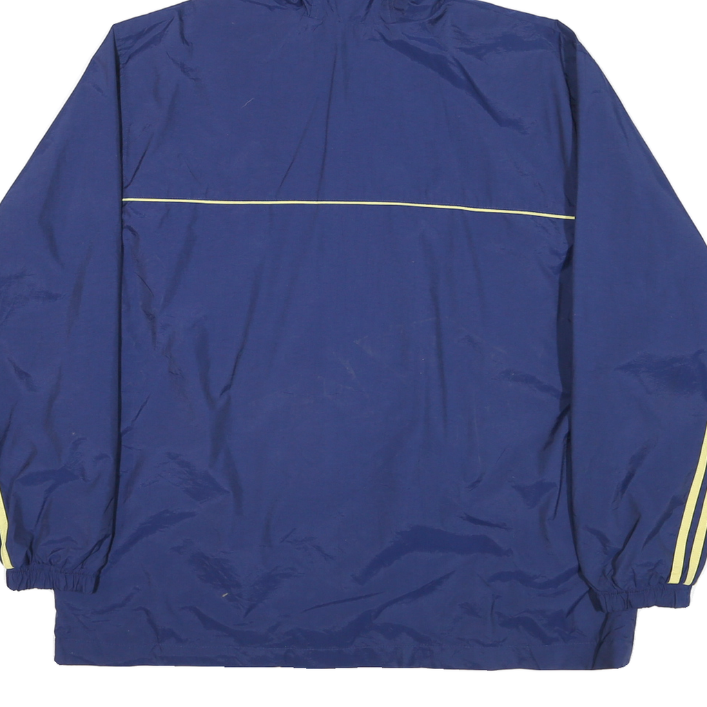 ADIDAS Mens Blue Jacket L Polyester Blend Zip Hooded Track Casual Sportswear