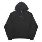CHAMPION Mens Black I Am Pullover Hoodie L Cotton Blend Graphic Drawstring