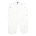 INERNATIONAL CONCEPTS Womens Cotton Blend White Regular Capri Trousers W32 L23
