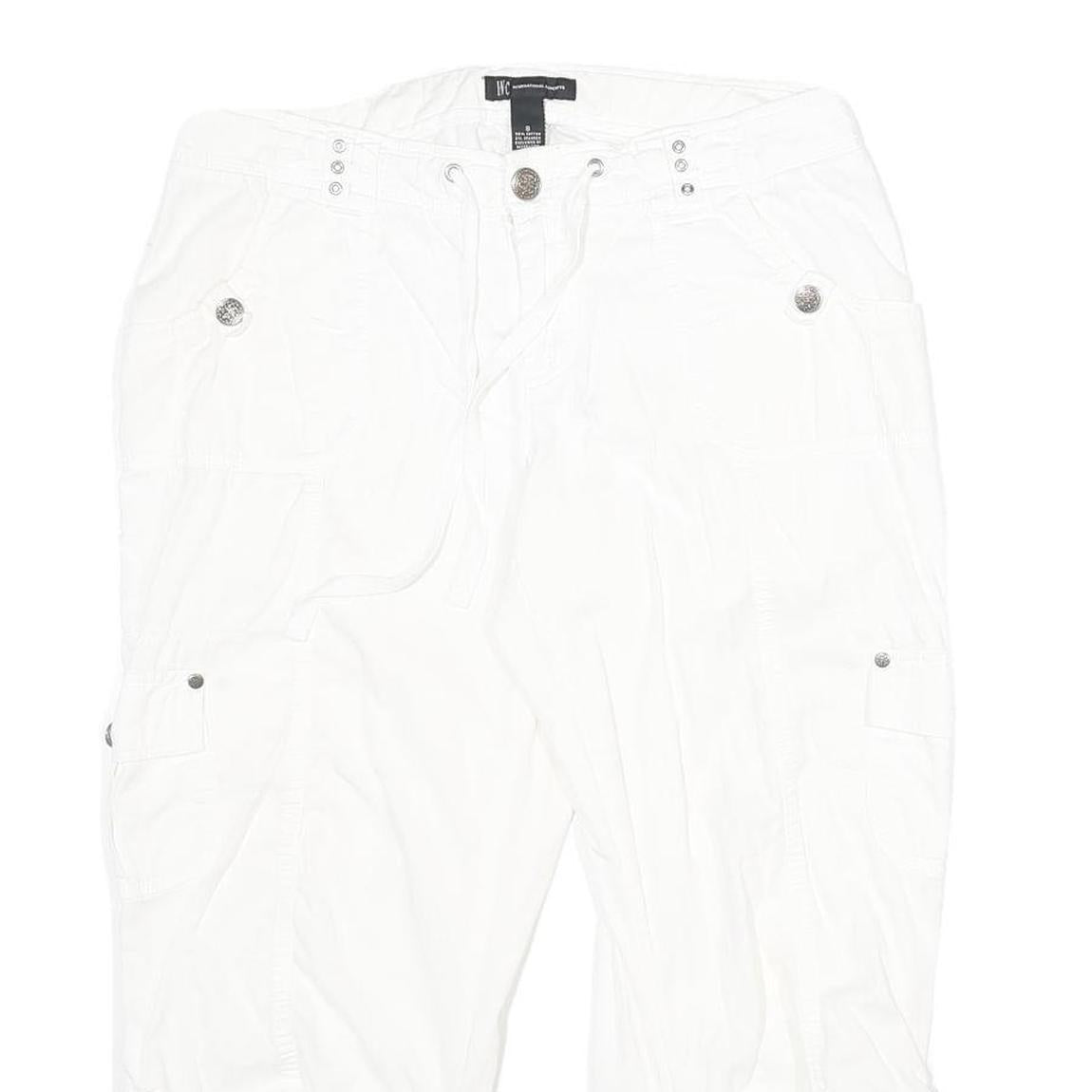 INERNATIONAL CONCEPTS Womens Cotton Blend White Regular Capri Trousers W32 L23