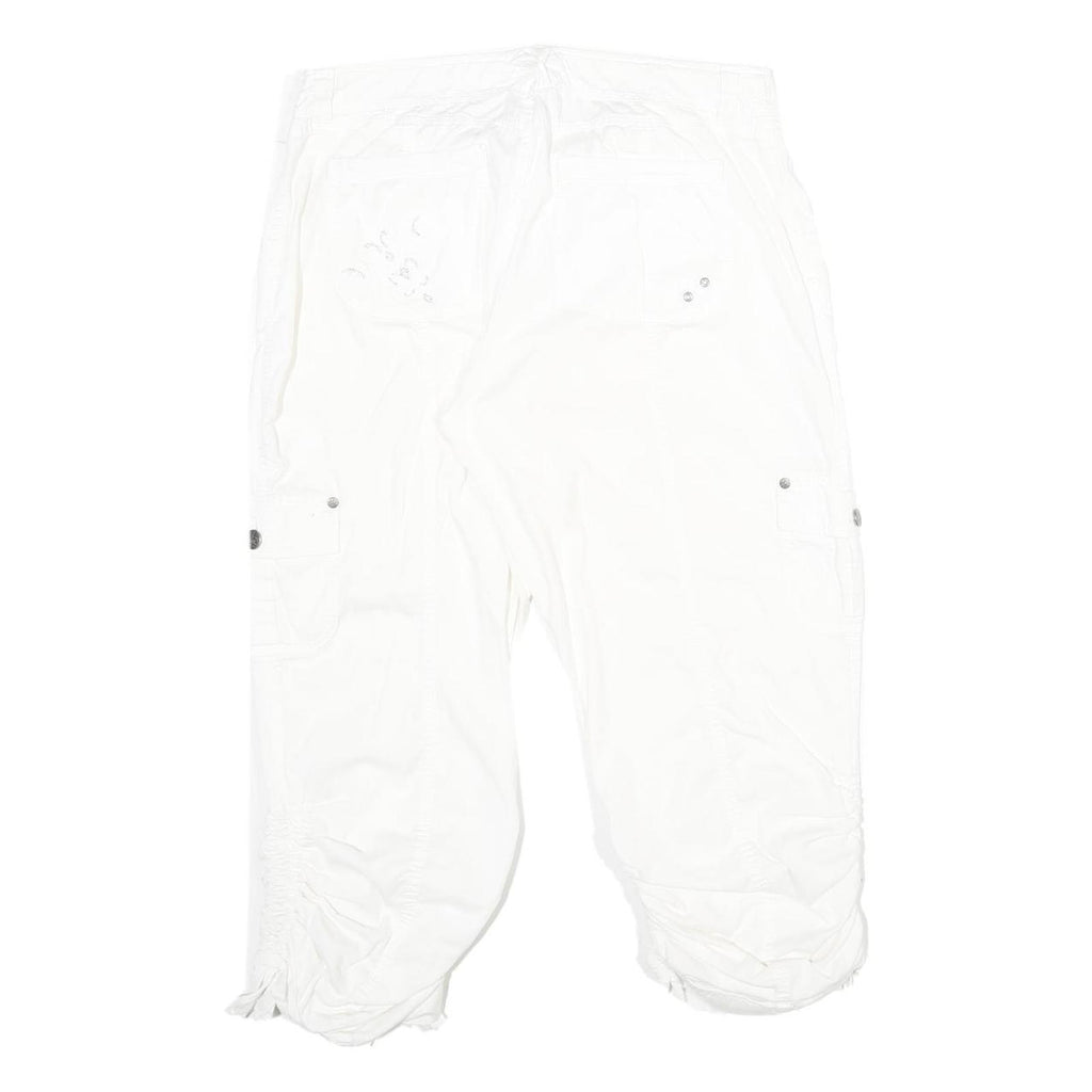 INERNATIONAL CONCEPTS Womens Cotton Blend White Regular Capri Trousers W32 L23