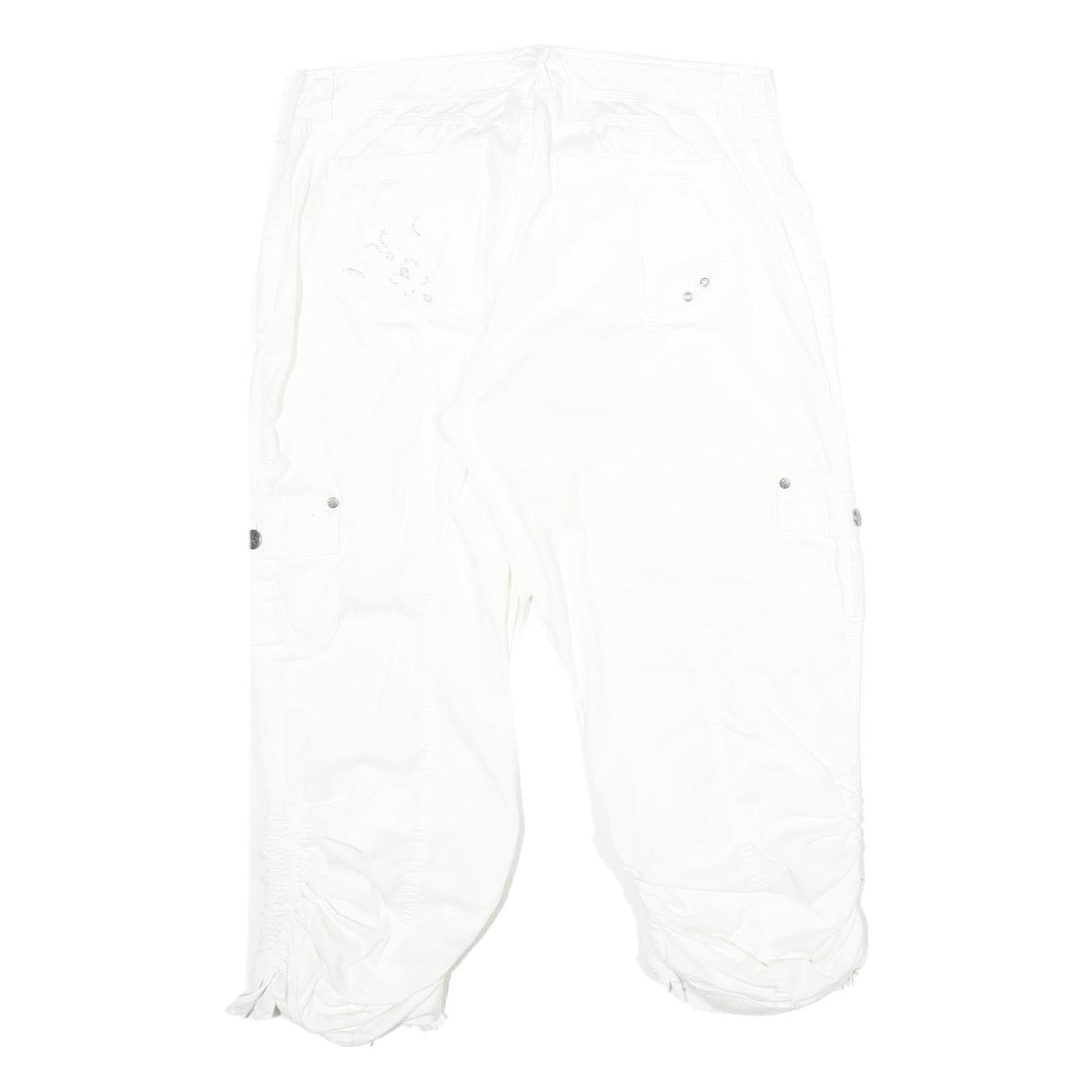 INERNATIONAL CONCEPTS Womens Cotton Blend White Regular Capri Trousers W32 L23